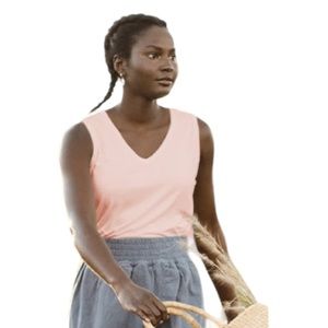 Jackson Rowe Girlfriend Tank Top Pearl Soft Pink Womens XL V Neck